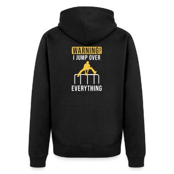 Parkour Sport - Unisex Premium Bio Zip Hoodie - Schwarz - Hinten - Nico (187cm)