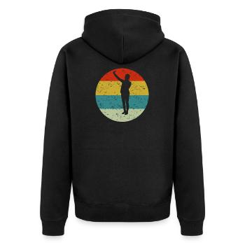 Selfie - Unisex Premium Bio Zip Hoodie - Schwarz - Hinten - Nico (187cm)