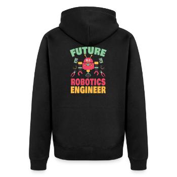 Future Robotics Engineer Robot - Unisex Premium Organic Zip Hoodie - black - Back - Nico (187cm)