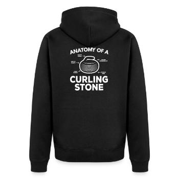 Curling Stone - Unisex Premium Organic Zip Hoodie - black - Back - Nico (187cm)