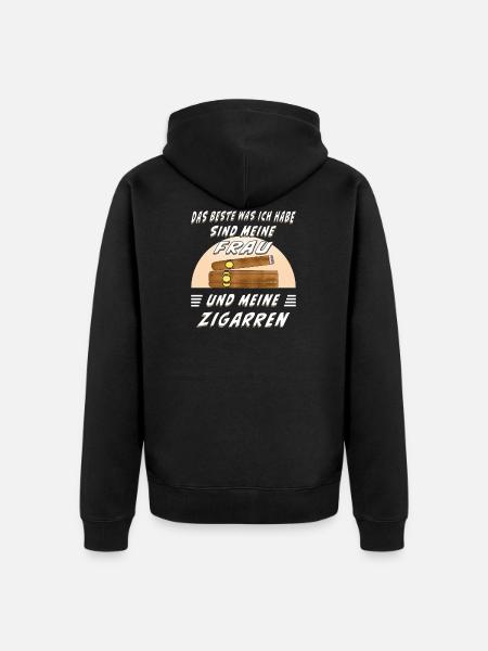 CIGAR AND WHISKEY - Unisex Premium Bio Zip Hoodie - Schwarz