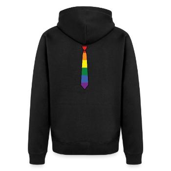 Krawatte Gay pride Regenbogen Hochzeit Geschenk - Unisex Premium Bio Zip Hoodie - Schwarz - Hinten - Nico (187cm)