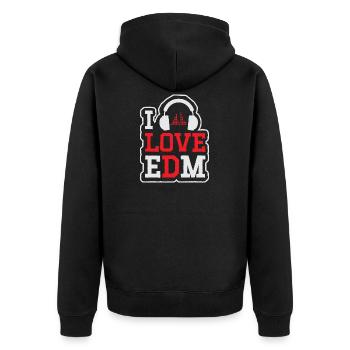 I Love Electro Dance Music EDM - Unisex Premium Organic Zip Hoodie - black - Back - Nico (187cm)