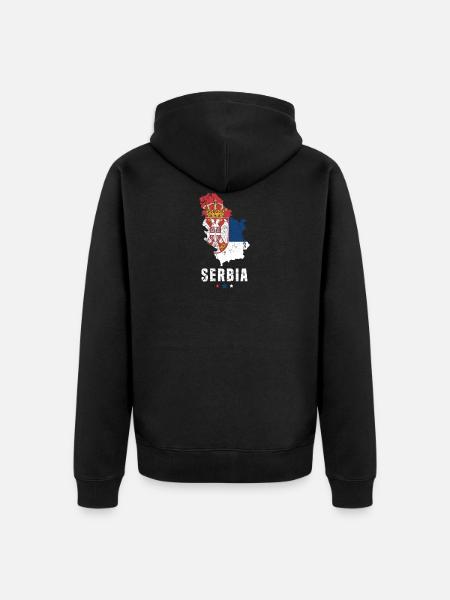 Serbie Drapeau serbe - Veste à capuche bio Premium Unisexe - noir