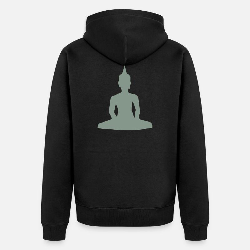 litte buddha - Veste à capuche bio Premium Unisexe - noir
