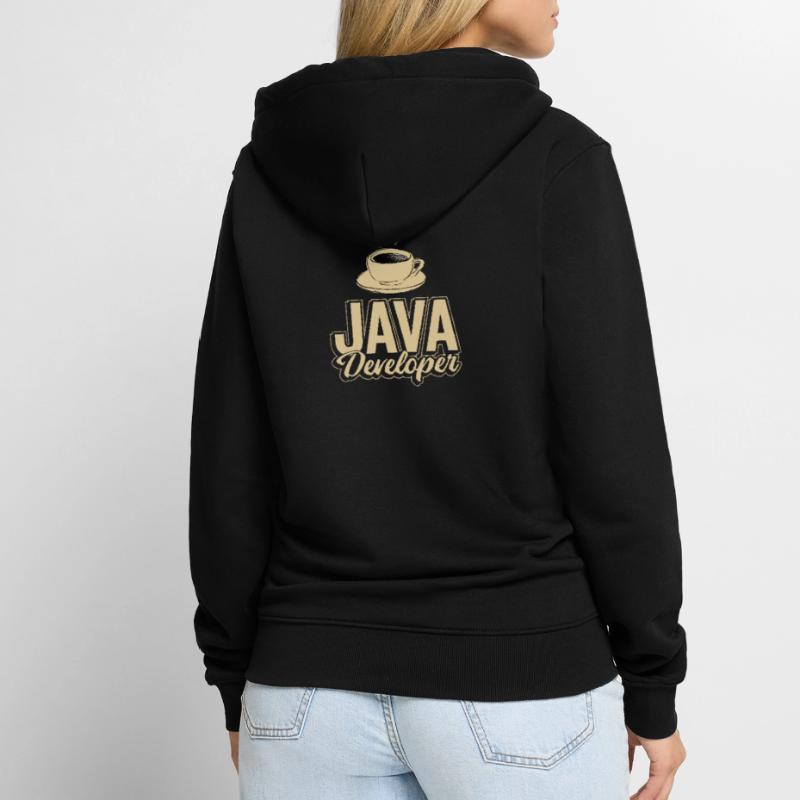 Java Developer Coffee Kaffee Unisex Premium Bio Zip Hoodie
