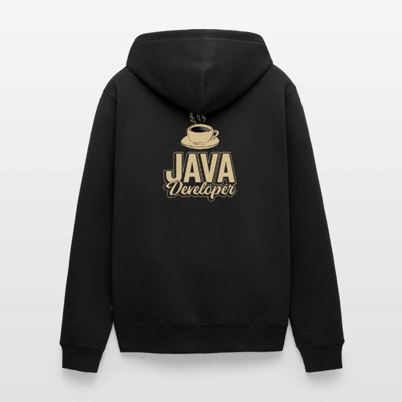 Java Developer Coffee Kaffee Unisex Premium Bio Zip Hoodie