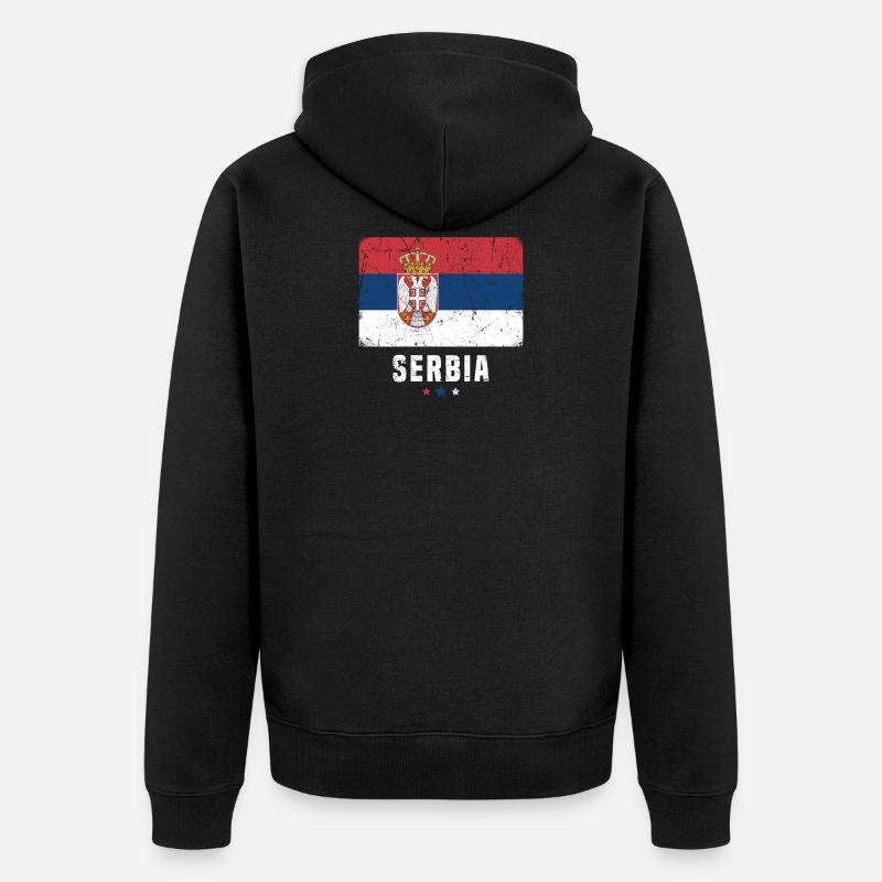 Serbie Drapeau serbe - Veste à capuche bio Premium Unisexe - noir
