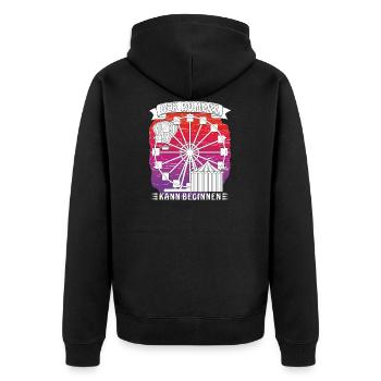 Schausteller Kirmes Riesenrad - Unisex Premium Bio Zip Hoodie - Schwarz - Hinten - Nico (187cm)