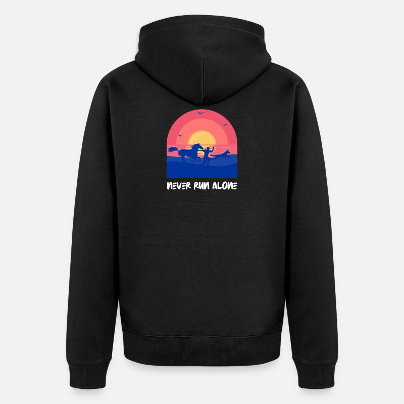 Pferd Hund Pony - Unisex Premium Bio Zip Hoodie - Schwarz