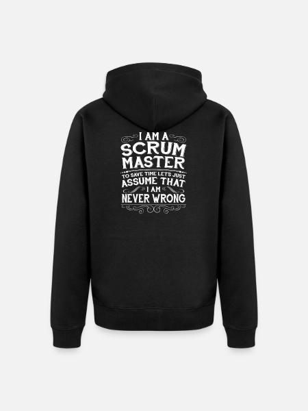 Funny Scrum Master Computer - Unisex Premium Organic Zip Hoodie - black