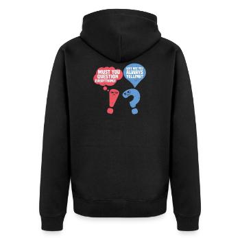 Englische Grammatik Lustig - Unisex Premium Bio Zip Hoodie - Schwarz - Hinten - Nico (187cm)