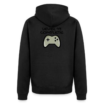 19 anniversaire - Niveau 19 Complete - Gamer 19 ans - Veste à capuche bio Premium Unisexe - noir - Dos - Nico (187cm)