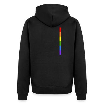 LGBT-Bar Design - Unisex Premium Bio Zip Hoodie - Schwarz - Hinten - Nico (187cm)
