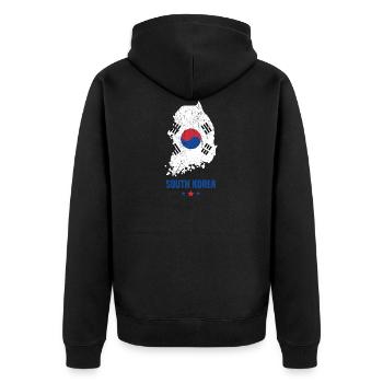 Corée du Sud Drapeau sud-coréen - Veste à capuche bio Premium Unisexe - noir - Dos - Nico (187cm)