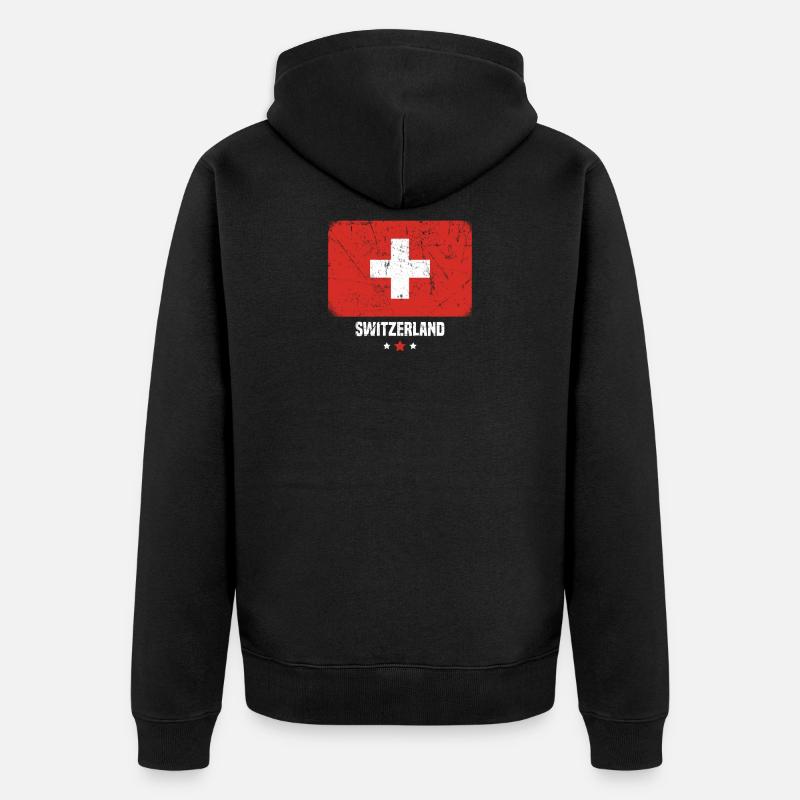 Suisse Drapeau Suisse - Veste à capuche bio Premium Unisexe - noir