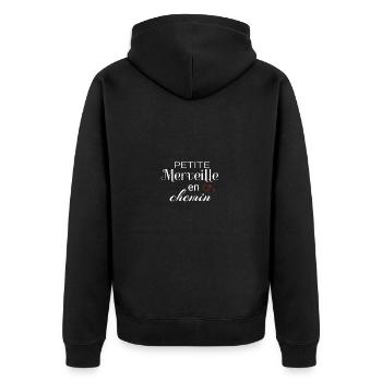 Petite Merveille En Chemin - Veste à capuche bio Premium Unisexe - noir - Dos - Nico (187cm)