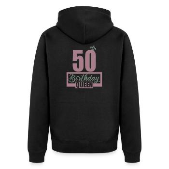 50e anniversaire 50 ans 50 années 50 Birthday Queen - Veste à capuche bio Premium Unisexe - noir - Dos - Nico (187cm)