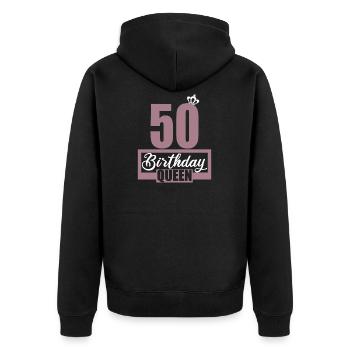 50e anniversaire 50 ans 50 années 50 Birthday Queen - Veste à capuche bio Premium Unisexe - noir - Dos - Nico (187cm)