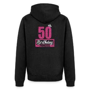50e anniversaire 50 ans 50 anniversaire des 50 ans - Veste à capuche bio Premium Unisexe - noir - Dos - Nico (187cm)