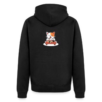 Sushi Chat Ramen Anime Chats Manga Chat - Veste à capuche bio Premium Unisexe - noir - Dos - Nico (187cm)