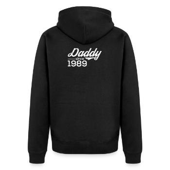 Vintage 1989 89 Birthday Retro Vintage Gift - Unisex Premium Organic Zip Hoodie - black - Back - Nico (187cm)