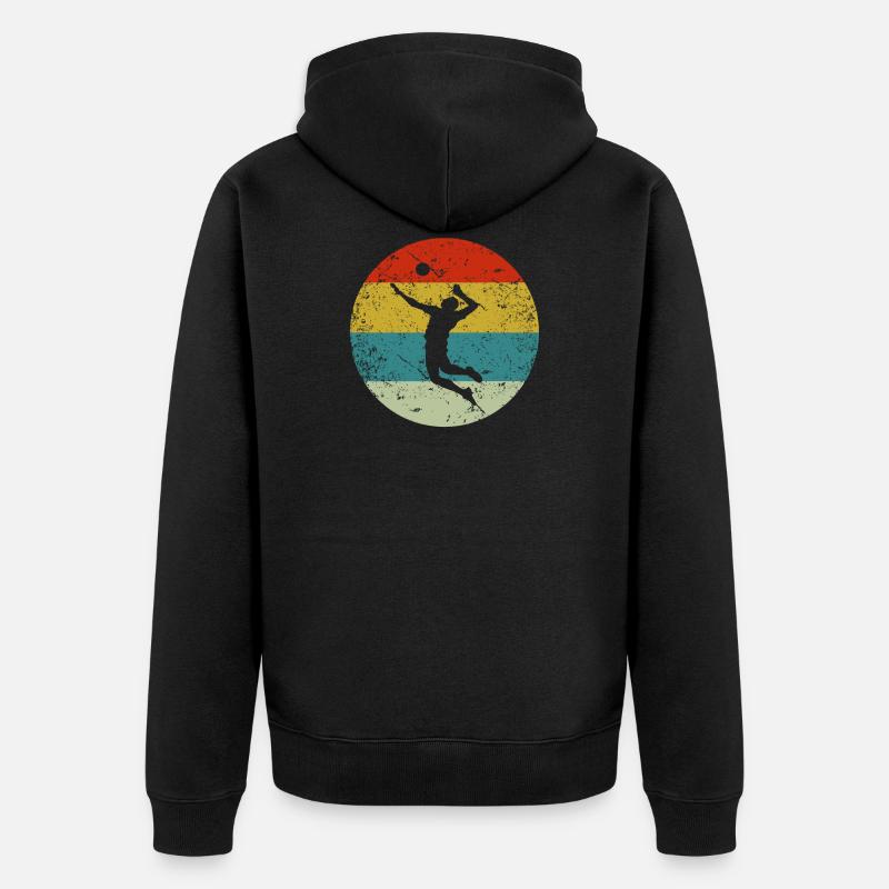 Volleyball rétro vinatge - Veste à capuche bio Premium Unisexe - noir