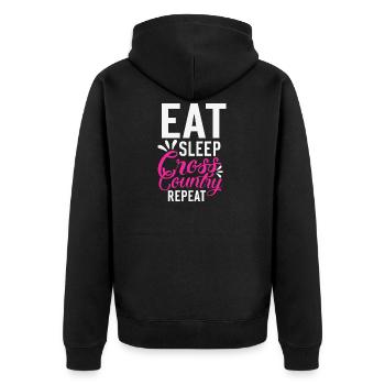 Manger Dormir Ski de fond Répétition Motivation - Veste à capuche bio Premium Unisexe - noir - Dos - Nico (187cm)