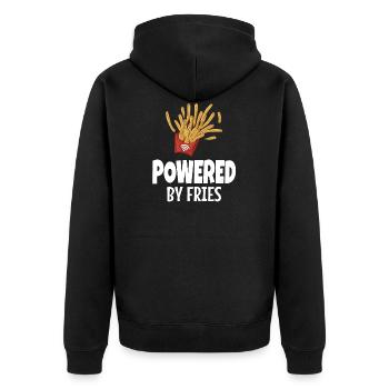 Powered By Frites Junk Food - Veste à capuche bio Premium Unisexe - noir - Dos - Nico (187cm)
