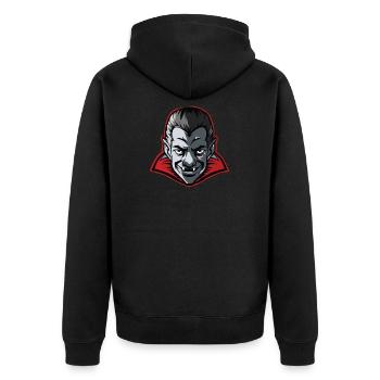 Vampir - Unisex Premium Bio Zip Hoodie - Schwarz - Hinten - Nico (187cm)