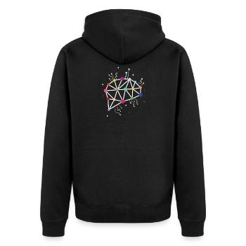 Neural Network Cool Data Science Deep Learning - Unisex Premium Bio Zip Hoodie - Schwarz - Hinten - Nico (187cm)