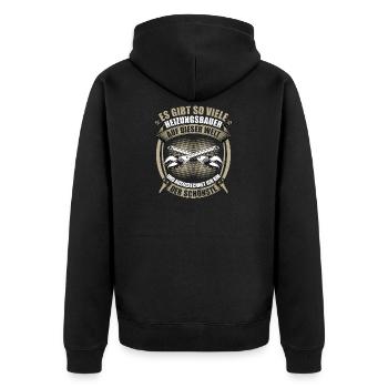 Auf Dieser Welt Gibt Es So Viele Heizungsbauer - Unisex Premium Bio Zip Hoodie - Schwarz - Hinten - Nico (187cm)