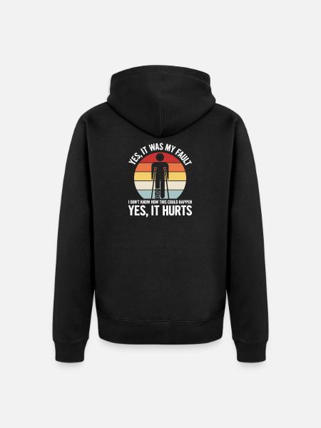 Plaster leg design for someone with a broken - Unisex Premium Organic Zip Hoodie - black