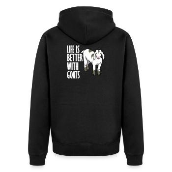 La vie avec les chèvres Un animal de ferme - Veste à capuche bio Premium Unisexe - noir - Dos - Nico (187cm)