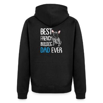 Meilleur French Bulldog Papa Ever - Veste à capuche bio Premium Unisexe - noir - Dos - Nico (187cm)