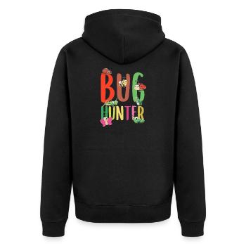 Funny Hunting Gift For A Bug Hunter - Unisex Premium Bio Zip Hoodie - Schwarz - Hinten - Nico (187cm)