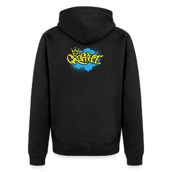 Grafitti Kind Sprayer - Unisex Premium Bio Zip Hoodie - Schwarz - Hinten - Nico (187cm)