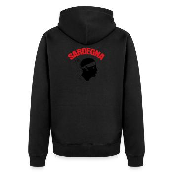 Sardinia Holidays Sardegna Sardinia - Unisex Premium Organic Zip Hoodie - black - Back - Nico (187cm)