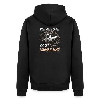 Kutscher Kutsche Pferdekutscher Kutschieren - Unisex Premium Bio Zip Hoodie - Schwarz - Hinten - Nico (187cm)
