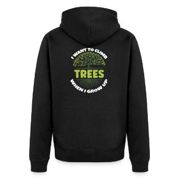 I would like to climb trees later - Unisex Premium Organic Zip Hoodie - black - Back - Nico (187cm)