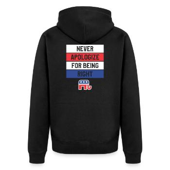 Funny Republican Gift For A Conservative - Unisex Premium Bio Zip Hoodie - Schwarz - Hinten - Nico (187cm)