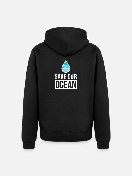 Save the Ocean - Unisex Premium Organic Zip Hoodie - black