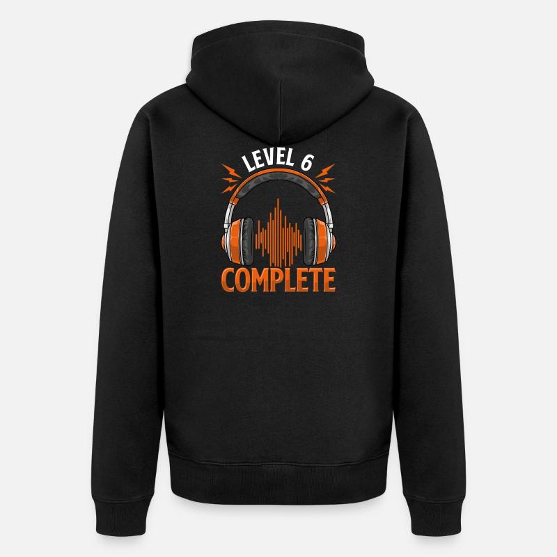 Niveau 6 Est atteint - Cadeau - Veste à capuche bio Premium Unisexe - noir