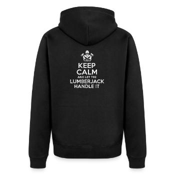 Keep Calm Lumberjack - Veste à capuche bio Premium Unisexe - noir - Dos - Nico (187cm)