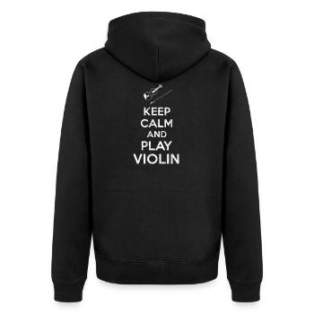 Geige - Unisex Premium Bio Zip Hoodie - Schwarz - Hinten - Nico (187cm)