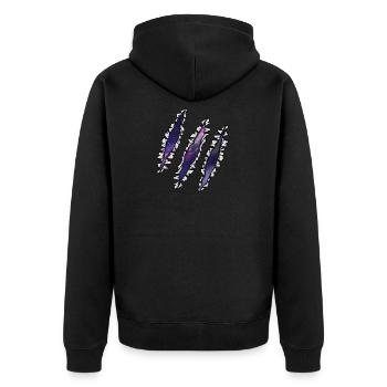 Scratch Galaxy Weltall Weltraum - Unisex Premium Bio Zip Hoodie - Schwarz - Hinten - Nico (187cm)