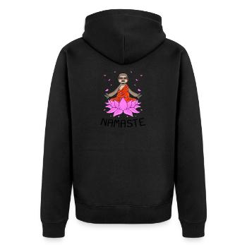 Yoga Namaste paresseux - Veste à capuche bio Premium Unisexe - noir - Dos - Nico (187cm)