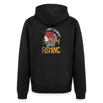 Angeln Angler Geburtstag Fisch Fische See Geschenk - Unisex Premium Bio Zip Hoodie - Schwarz - Hinten - Nico (187cm)