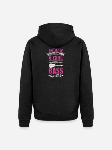 Bass Girl - Unisex Premium Organic Zip Hoodie - black