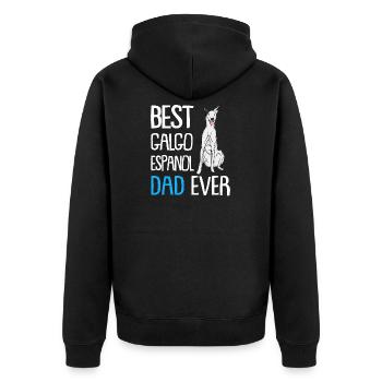 Best Galgo Espanol Dad Ever - Unisex Premium Organic Zip Hoodie - black - Back - Nico (187cm)